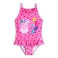 thumbnail image 3 of Peppa Pig Girls Pink Poncho Towel and 1 Piece Swimming Costume Set, 3 of 7
