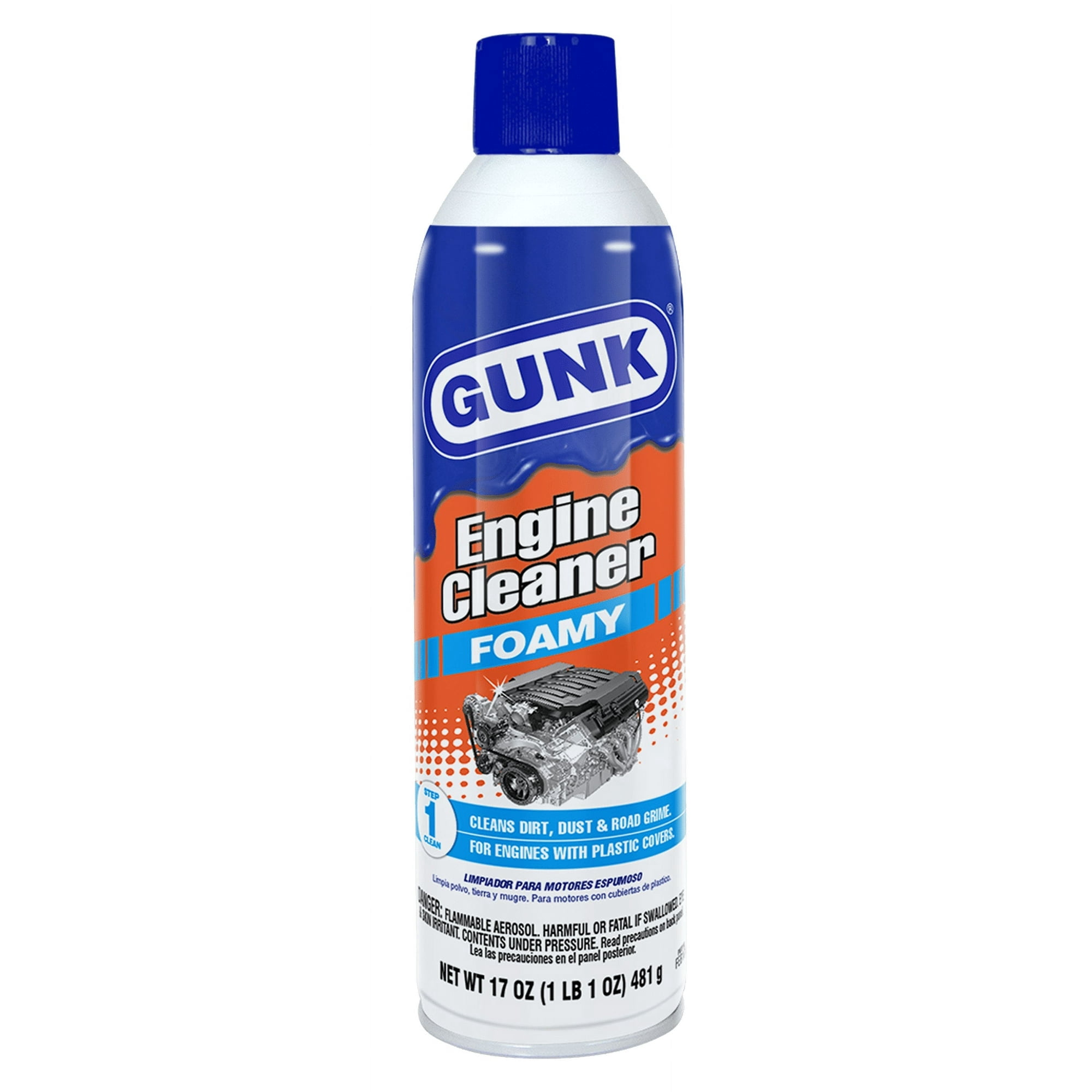 (2 pack) GUNK Low VOC Foamy Engine Cleaner and Degreaser for Cars and Motorcycles - 17 oz Aerosol