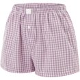 thumbnail image 2 of Women Pajamas Shorts Y2k Plaid Elastic Waist Boxer Pj Bottoms Casual Lounge Sleep Shorts, 2 of 7