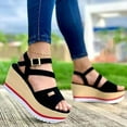 thumbnail image 2 of OAVQHLG3B Women's New Wedge Sandals Thick Sole Platform Buckle Strap Women's Shoes, 2 of 5