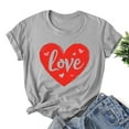 thumbnail image 5 of Valentines Tops for Women, Love Letter Print T Shirt, Women's Short Sleeve Tee Ladies Valentine's Day Printed Round Neck Short Sleeved T-Shirt Loose Casual Blouse Top, 5 of 5