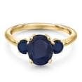 thumbnail image 3 of Gem Stone King 10K Yellow Gold Blue Sapphire Engagement Ring for Women | 2.90 Cttw | Oval 9X7MM | Gemstone September Birthstone | Size 6, 3 of 6
