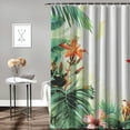 thumbnail image 2 of Orinice Fabric Shower Curtain for Bathroom Tropical Plant Strelitzia Flowers Palm Leaf Banana Leaves Waterproof Bathroom Shower Curtain Sets with Hooks Farmhouse Bath Home Decor 60x72, 2 of 7