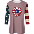 thumbnail image 4 of Camisetas de Manga Corta para las Mujeres Día de la Independencia Patriótica Impresa 3/4 Manga Cuello Redondo, Camiseta Casual para Diarios Y Festivales, 4 of 5