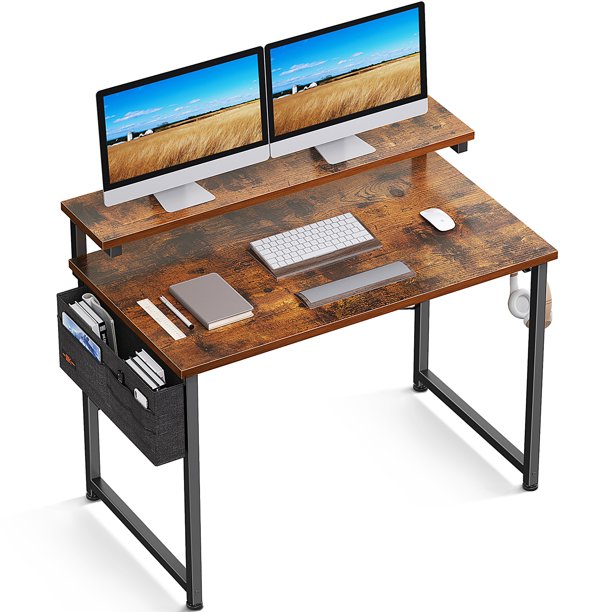 ODK Computer Desk with Adjustable Monitor Stand, 40 inch Home Office