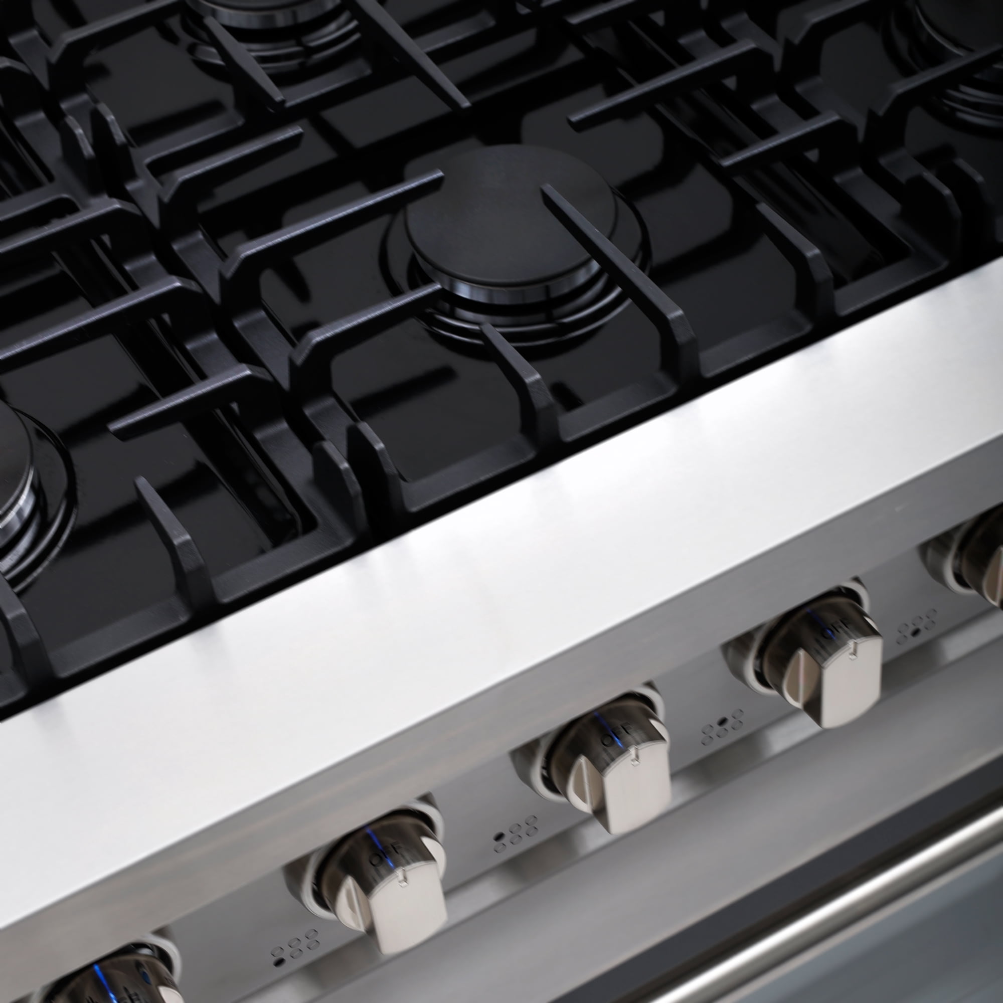 Cosmo 36 in. 6.0 cu. ft. Gas Range, 6 Burners, Convection Oven, Knob LEDs, Stainless Steel, Rose Gold Knob Kit