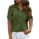 thumbnail image 1 of Mujeres de Manga Corta Tops Casual Color Sólido Doble Bolsillo Botón-Arriba Blusa de Cuello Turndown, Blusas de Manga Corta Casual para las Mujeres de Uso Diario, 1 of 7