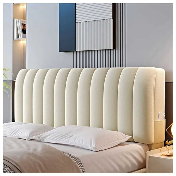 Full Enclosed Bed Headboards Slipcover,Soft Delicate Stretch Fabric Dust-proof Headboard Cover,Non-Slip Head Board Cove for Full Queen King Size Headboard