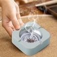 thumbnail image 6 of Portable Ash Tray,Square Stainless Steel Tabletop Ashtray,Ash Container,Ashtrays with 4 Holder,Ashtray Ash Holder,Reusable Home Ashtray for Living Room Bedroom Office,Small Outdoor Ashtray,Z_Black, 6 of 8