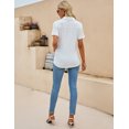 thumbnail image 7 of ZHENWEI Womens Collared Casual Short Sleeve V Neck Polo T Shirts Loose Tunic Tops Blouses with Pocket, 7 of 7