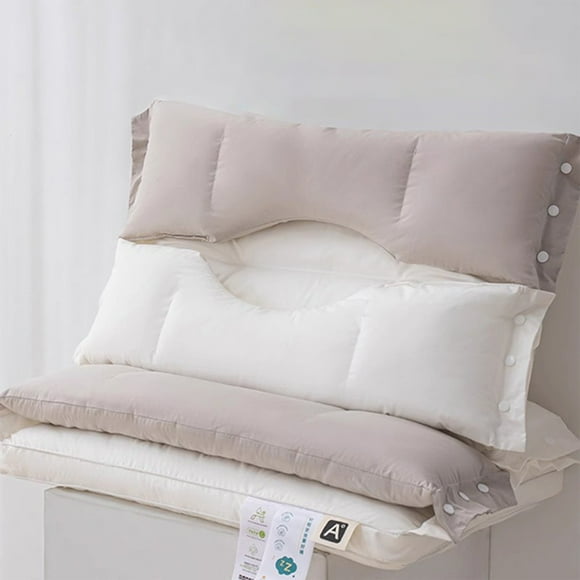 Pillows for Spine, Brushed Pillow Double-layer Cervical Spine Protection Removable to Help Sleep Special Non-collapsing Home Use, Side Sleeper Pillows for Adults(White, 23.6x15.5in)