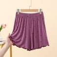 thumbnail image 2 of Hxshgdsn Ruffled Loungewear for Womens Star Printed Pajamas Shorts Elastic Waist Casual Sleepwear Bottoms Comfy Loungewear（Purple/2XL）, 2 of 6
