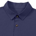 thumbnail image 3 of FRSASU Short Sleeve Polo Shirts for Men Casual Lapel Collar Pullover Tee Shirt Loose Fit Half Button Down T-Shirts Navy, 3 of 9