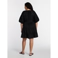 thumbnail image 3 of Terra & Sky Women’s Plus Tiered Mini Dress with Elbow Length Sleeves, Sizes 0X-5X, 3 of 5