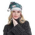 thumbnail image 5 of KLL Christmas Hats for Adults Plush Flamingo Print Santa Hat Xmas Fluffy Santa Claus Hat for Women Men, 5 of 6