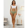 thumbnail image 5 of DARING DIVA Women's Ribbed High Leg Underpants Available In Plus Size XL Pea Green, 5 of 6