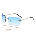 thumbnail image 3 of Rimless Rectangle Y2k Sunglasses for Women Men Cute Small Clear Frameless Tinted Lens 2000S Fashion Shades Butterfly, 3 of 4