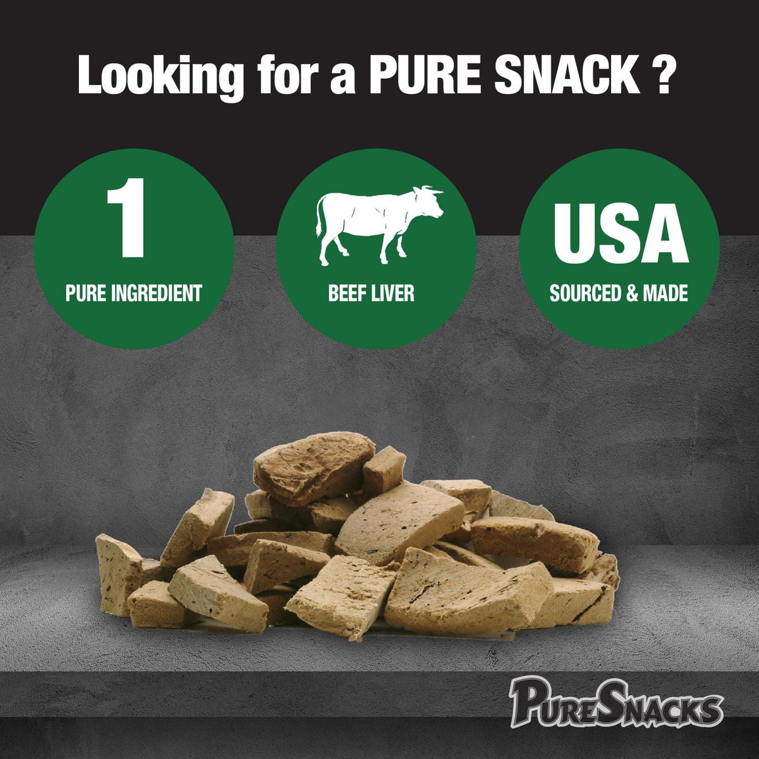 PureSnacks Freeze Dried Beef Liver Dog Treats, 410g