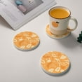 thumbnail image 2 of LNWH Non-Slip Decorative Drink Coasters, Absorbent Orange Cartoon Sea Life Pattern Drink Mats, 6PCS, 2 of 7