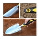 thumbnail image 2 of Paleta de jardinería de acero inoxidable resistente para trasplantar y desmalezar, con mango de goma suave antideslizante, color amarillo brillante (1 pieza), 2 of 3