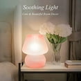thumbnail image 2 of Mushroom Lamp Cute Table Lamp for Bedroom Nightstand Soft Light Pink, Small Glass Nightlight Stepless Dimmable Desk Lamp for Dining, Living, Nursery, Vanity, Home Decor Lamp for Girls Women, 2 of 4