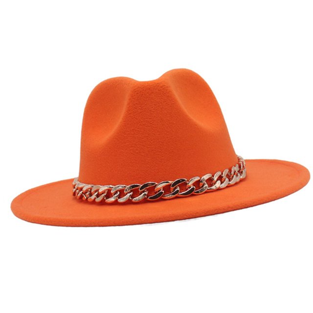 Sombrero de Jazz de Cadena Ala Clásico Jazz Panamá Uno Naranja Zulema Jazz sombrero hombres