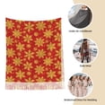 thumbnail image 6 of Cauagu Christmas With Gold Snowflakes Print Women Wrap Shawl tassels Scarves Retro Scarf 77.6"X28.3", 6 of 8