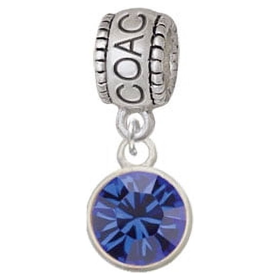 10mm Blue Crystal Drop - Coach Charm Bead
