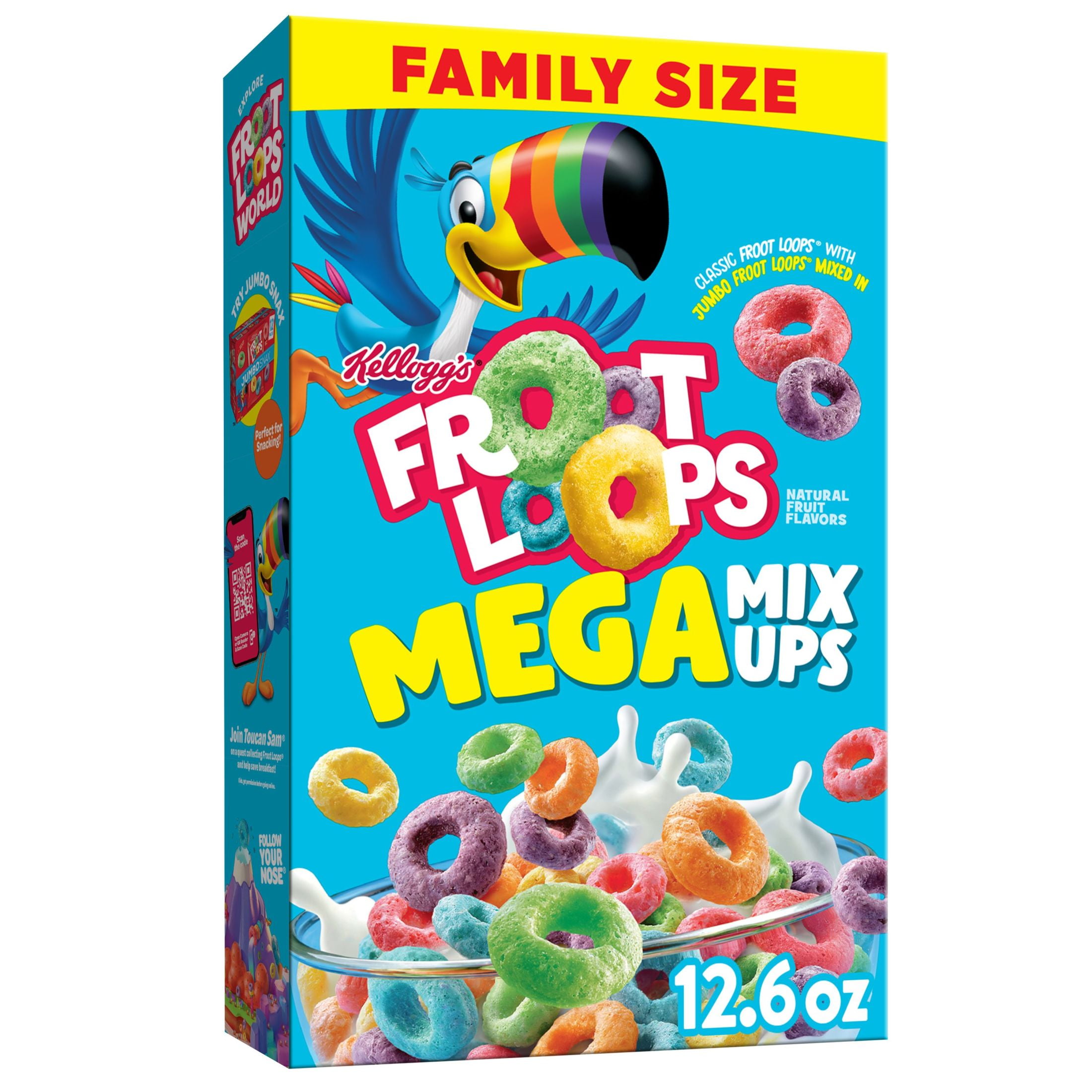 Kelloggs Froot Loops Mega Mixups Original Cold Breakfast Cereal 126 Oz