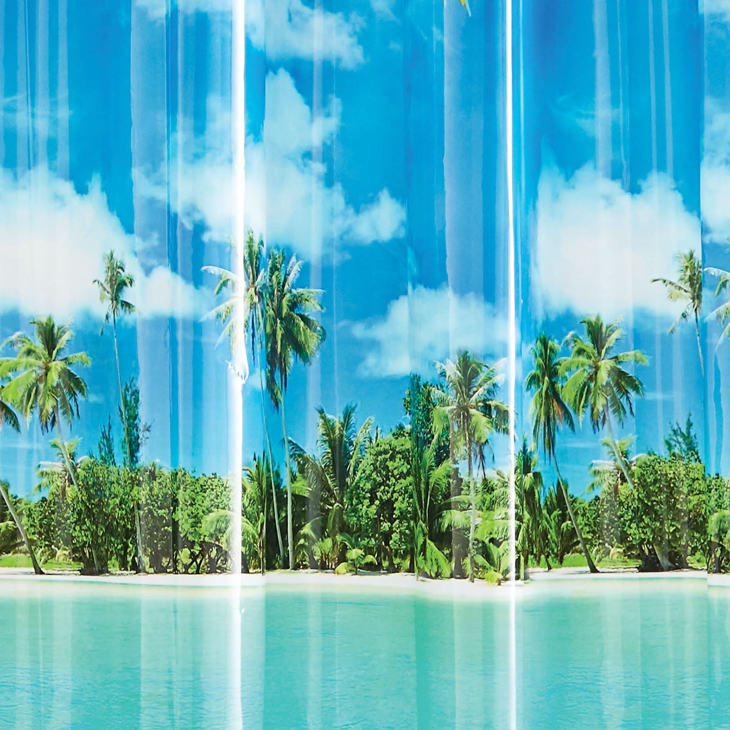 Mainstays Photoreal Beach PEVA Shower Curtain, 70" x 71"