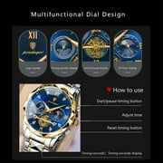 POEDAGAR Luxury Man Wristwatch Waterproof Luminous Chronograph Watch for Men Stainless Steel Mens Quartz Watches