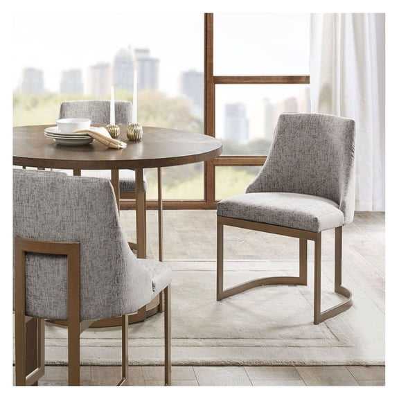Bryce Dining Chairs (Set of 2) - Grey Parsons Chairs - Metal Frame - Modern Kitchen & Dining Room Seating - 300lbs Capacity