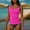 Hot Pink, variant on FDGIU Fashion Women's Sleeveless Solid Swimsuit Push-Up Padded Swimwear Swimsuit Blouse Sets