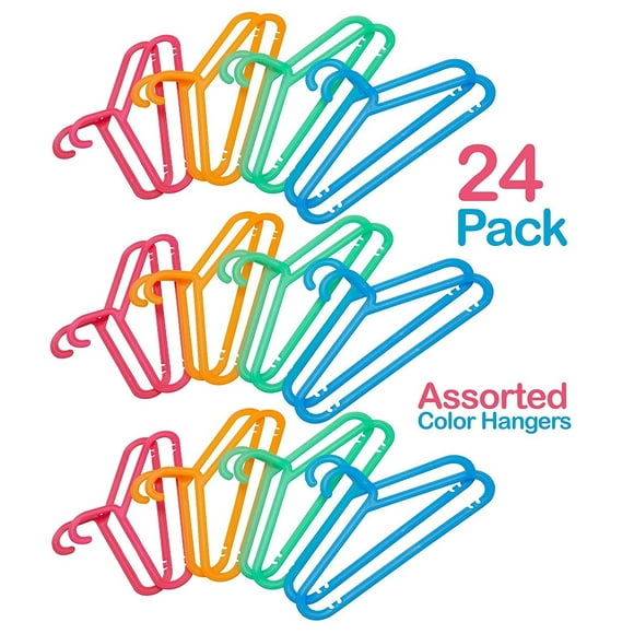 Ikea BAGIS Children's coat-hanger assorted colors- (24 Pack)