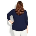 thumbnail image 3 of Avenue Women's Plus Size Heat Stud Plain 3/4 Sleeves Relaxed Top, 3 of 5