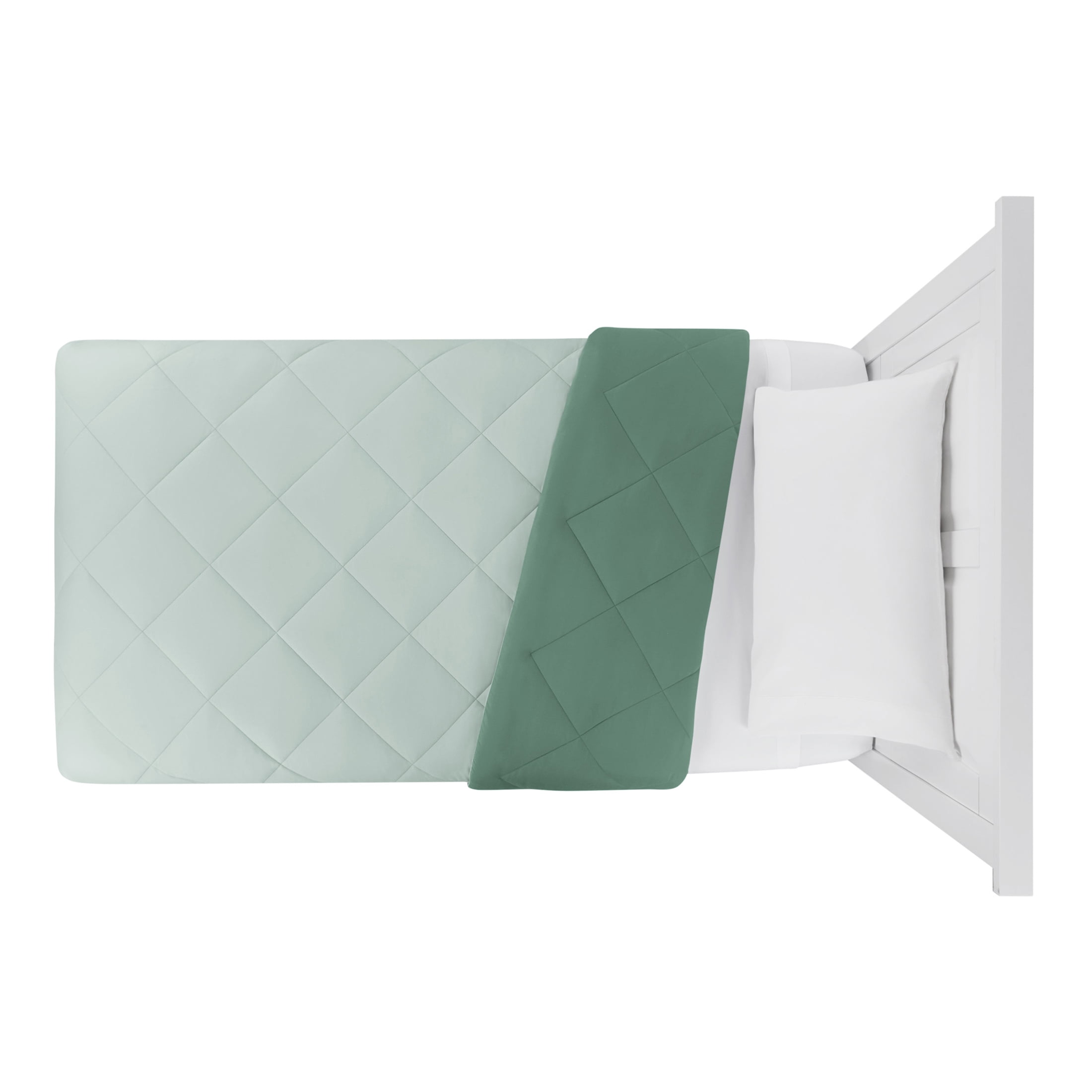 Mainstays Twin/Twin XL Comforter, All-Season Reversible Microfiber, Light Green