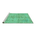 thumbnail image 2 of Ahgly Company Machine Washable Indoor Rectangle Abstract Turquoise Blue Modern Area Rugs, 4' x 6', 2 of 4