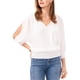thumbnail image 1 of SAM AND JESS Womens Smocked Waist V Neck Peasant Blouse, white, XS, 1 of 1