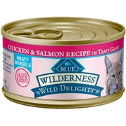 Blue Buffalo Wilderness Wild Delights High Protein Grain Free, Natural Adult Meaty Morsels Wet Cat Food, 3-oz (Pack of 24)