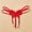 08 Red, variant on YueHuiYing Fashion Women Underwear Cutout Pendant Pearl Beads Embellished Lace Butterfly G-String Thong Underpants