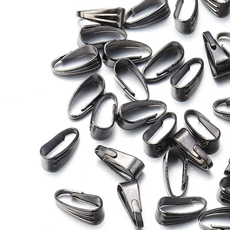 200x Pinch Bails Connectors, Metal Buckle Necklace Hooks, Jewelry  Accessories, Claw Bail Clasps for DIY Crafting, Jewelry Making Light