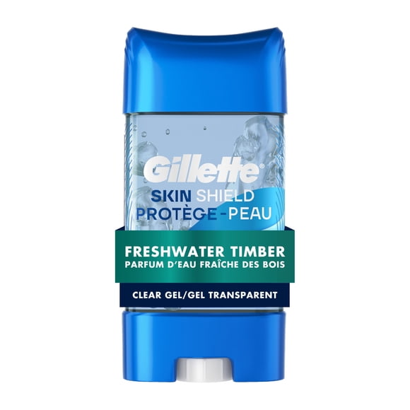 Gillette SkinShield Clear Gel Antiperspirant and Deodorant for Men Freshwater Timber Scent