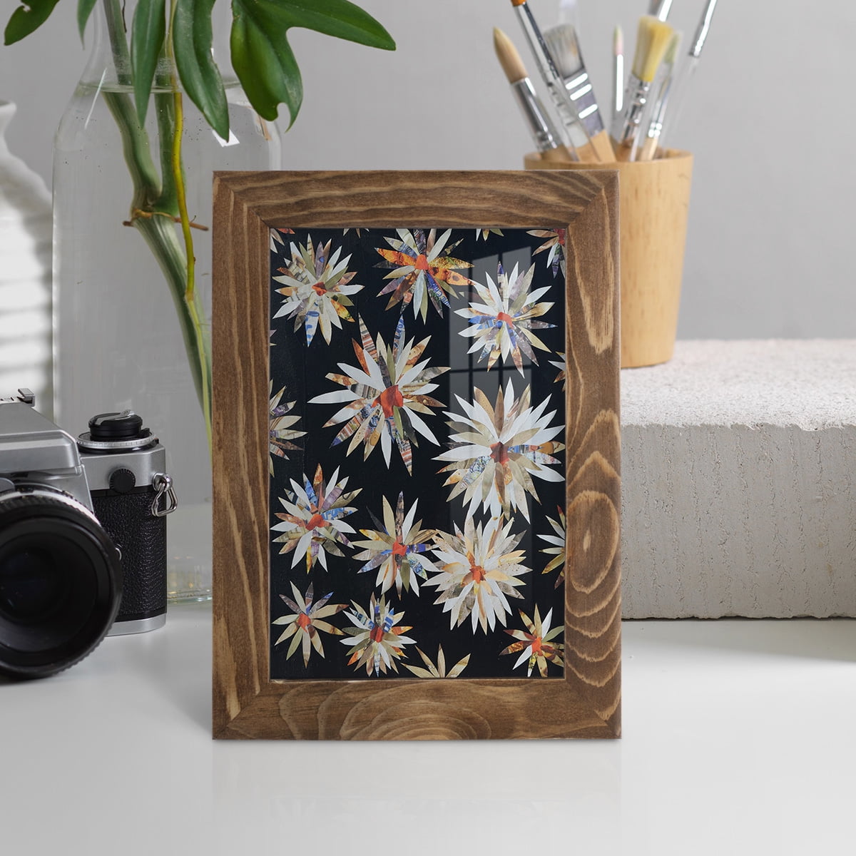 Starburst Too II - Framed Print w/glass - Walnut