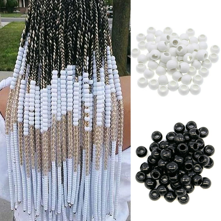 50pcs 12mm Transparent Resin Hair Beads 6mm Big Hole Dreadlock