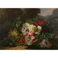 thumbnail image 2 of Henri Robbe 24x18 Black Ornate Framed Double Matted Museum Art Print Titled: Still Life with Flowers and Fruit, 2 of 5