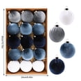 thumbnail image 3 of Exhoden 15pcs Velvet Christmas Ornaments Balls for Tree,Blue Shatterproof Christmas Ornaments for Xmas Decorations, Multicolor Royal Dusty Blue, Christmas Tree 8cm Velvet Ball, 3 of 5