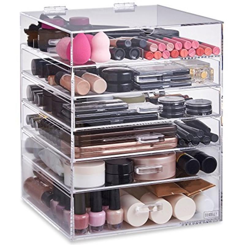 Beautify Extra Large 6 Tier Clear Acrylic Cosmetic Makeup Storage Cube