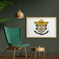 thumbnail image 2 of Day of the Dead Wall Art with Frame, Colorful Skull with Sombrero and Moustache Eyes Art, Printed Fabric Poster for Bathroom Living Room, 35" x 23", Yellow White Ivory, by Ambesonne, 2 of 2