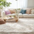 thumbnail image 4 of 5x8 Machine Washable Large Area Rugs for Living Room, Bedroom, Soft Fluffy Shaggy Bedside Rug, Indoor Floor Carpet for Kids Girls and Boys, Dorms, Nursery, Home Decor Aesthetic, Ivory, 4 of 7