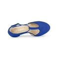 thumbnail image 4 of BLISSFUL STEP Women's Shoes Round Toe Stiletto Heel T-Strap Sandals Deep Blue 5.5, 4 of 7